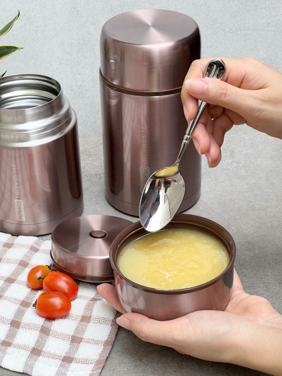Bình ủ cháo Inox 304 Kaiyo Nhật Bản 1L
