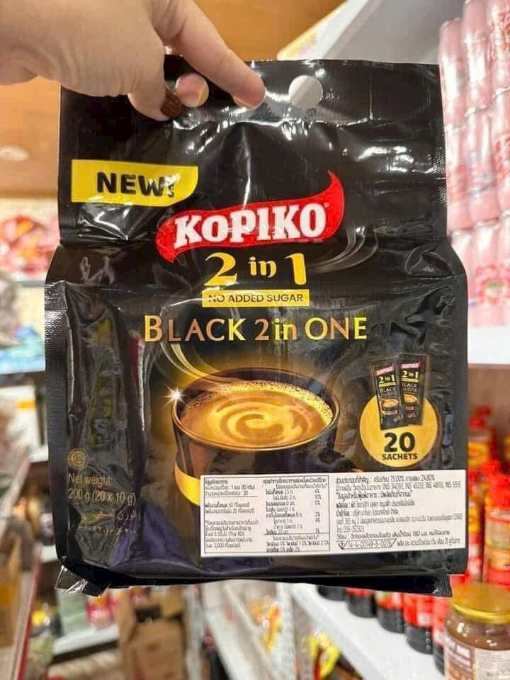 Cà Phê Đen Hòa Tan KOPIKO Black 2IN1 Thái Lan bịch 20 gói
