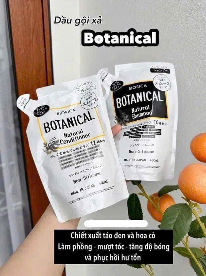 Cặp dầu gội xả Biorica Botanical Nhật Bản (400ml x 2)