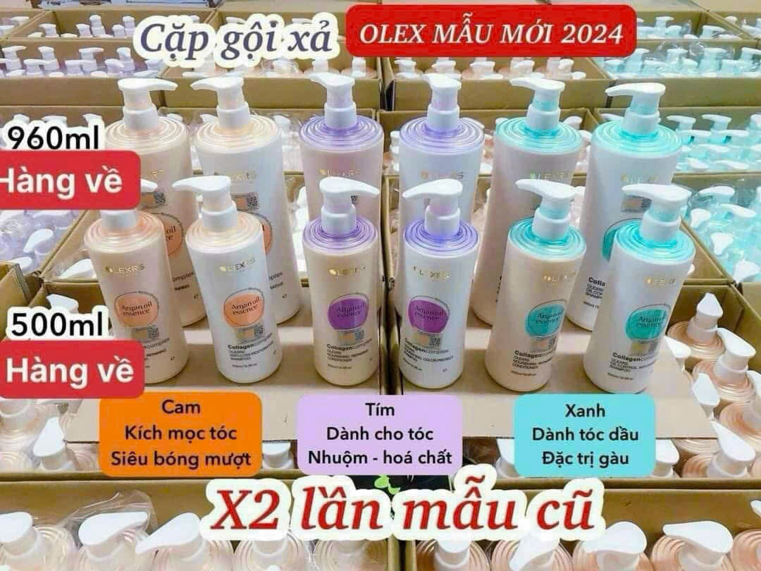 Dầu Gội Xả Olexrs mẫu mới cặp 500ml 