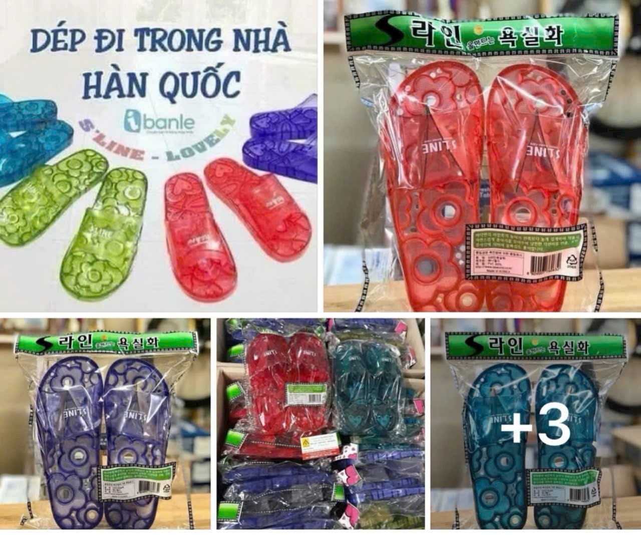 Dép nhựa lỗ Sline Hàn Quốc 