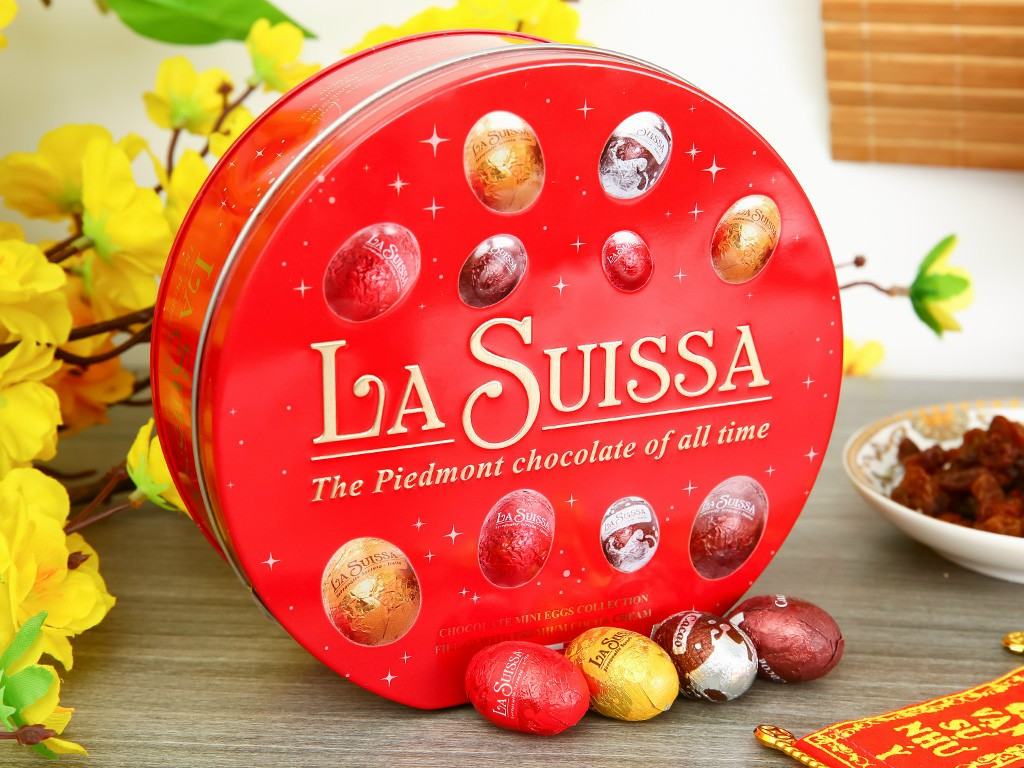 Socola đen trứng mini La Suissa hộp thiếc 190g