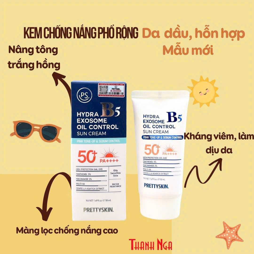 Kem chống nắng B5 Prettyskin mẫu mới nhất 2025