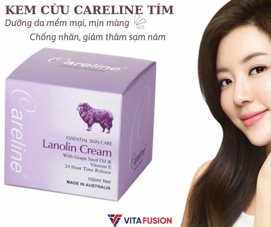 Kem dưỡng da nhau thai cừu Lanolin Cream Careline Úc 