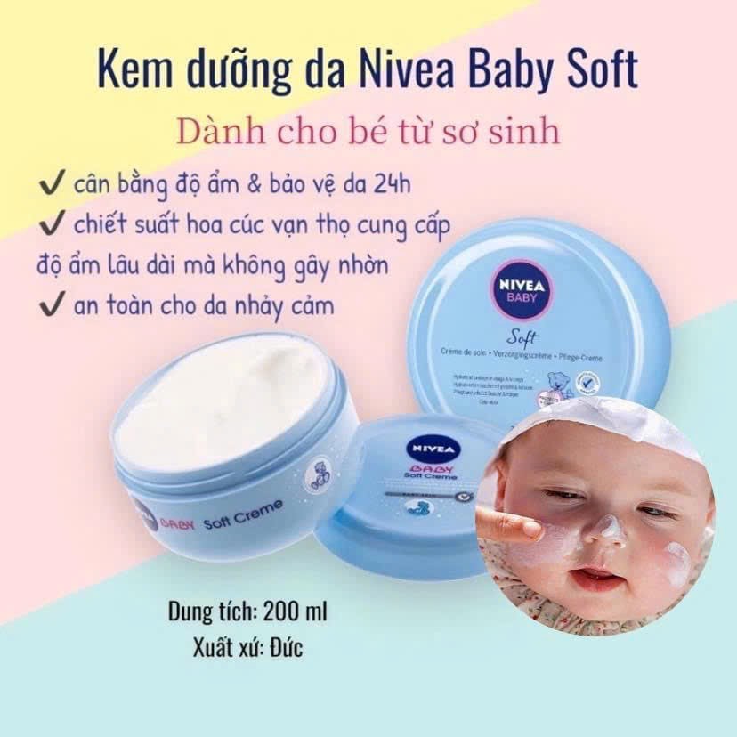 Kem dưỡng da Nivea Baby Soft cho bé 200ml