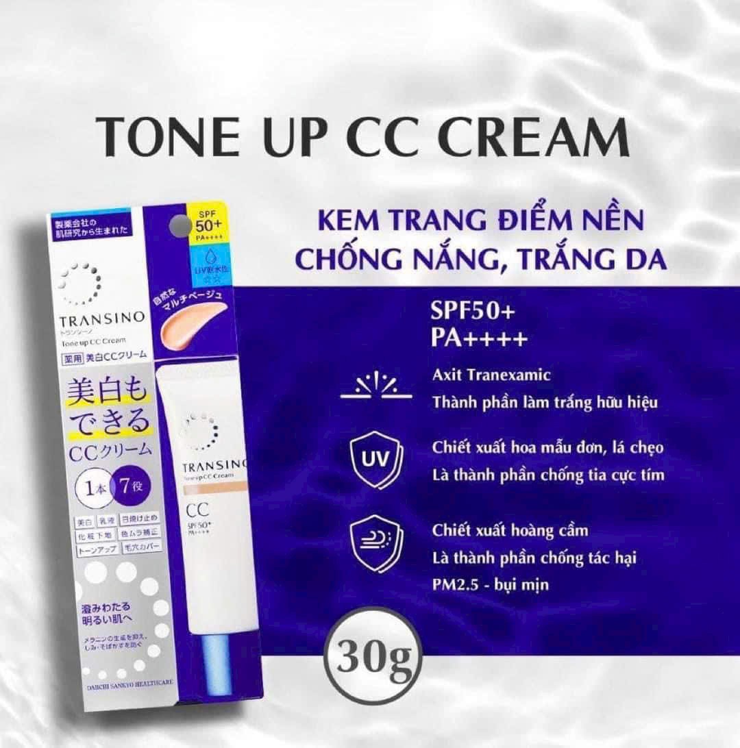 Kem nền Transino Tone Up CC Cream 7in1 Nhật Bản