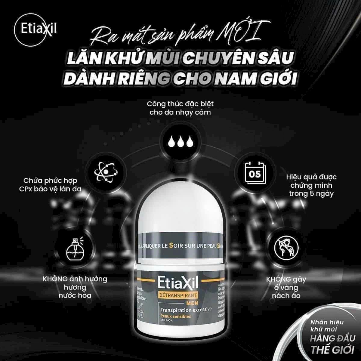 Lăn khử mùi chuyên sâu Etiaxil Men dành cho nam giới