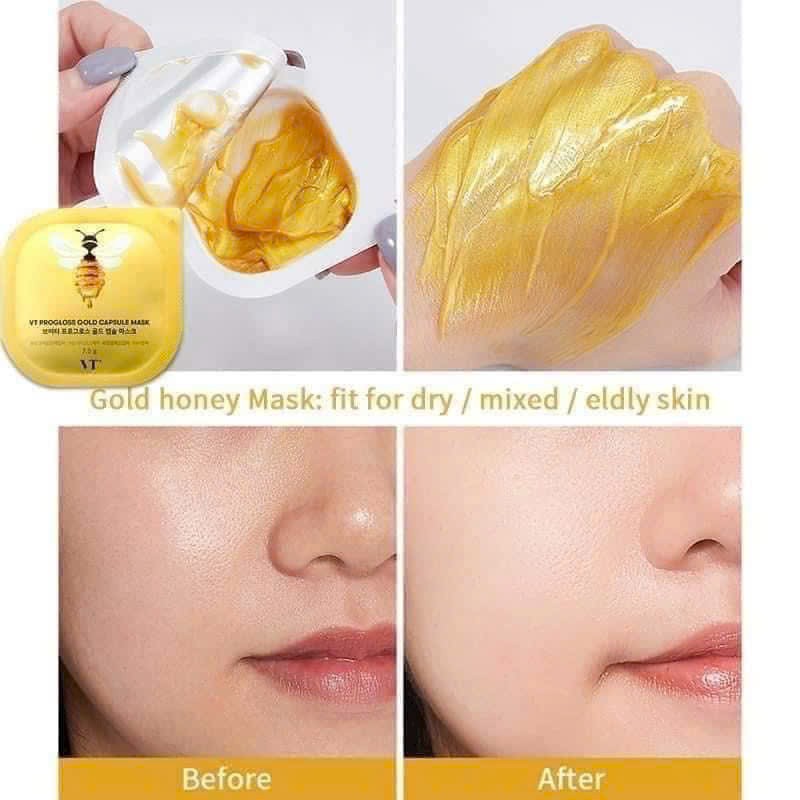 Mặt nạ sữa ong chúa VT PROGLOSS GOLD CAPSULE MASK (gói 3)