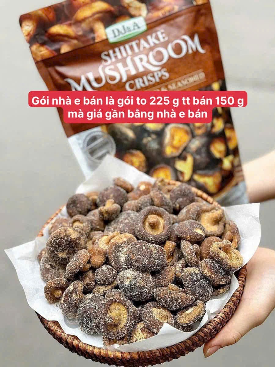 Nấm Đông Cô sấy khô Úc SHIITAKE MUSHROOM CRISPS gói 225g