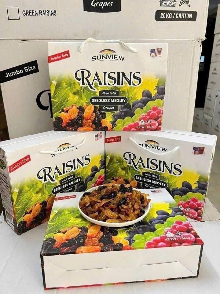 Nho Mỹ Raisins Sunview túi xách 1kg