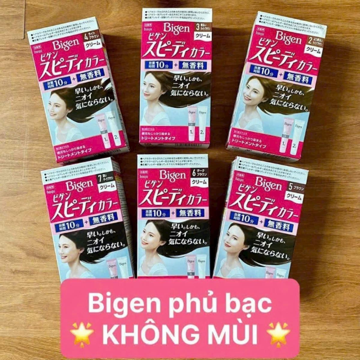 NHUỘM TÓC PHỦ BẠC BIGEN DÒNG KHÔNG MÙI