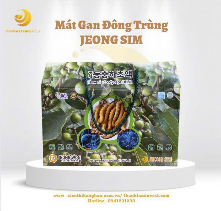 Nước bổ gan đông trùng hạ thảo JeongWon Hàn Quốc hộp 20 gói x 80ml