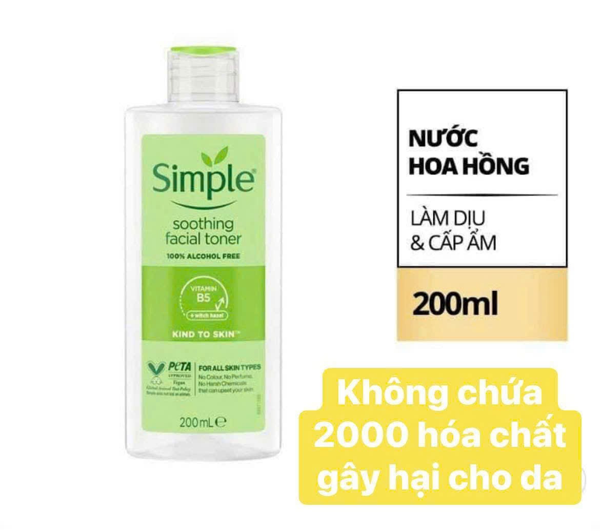 NƯỚC HOA HỒNG CÂN BẰNG DA SIMPLE SOOTHING TONER 200ML 