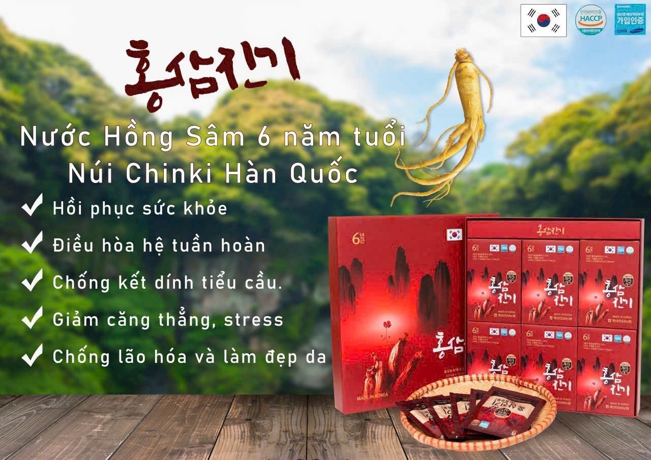 NƯỚC HỒNG SÂM CHINKI (30 gói x 50ml) 