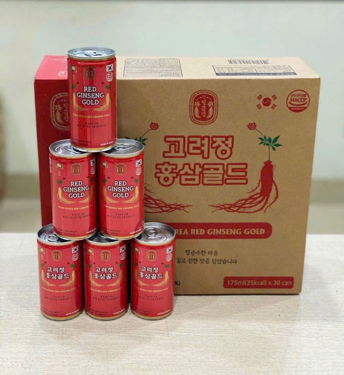 Nước Sâm Lon Jeong Korea Red Ginseng Gold thùng 30 lon 175ml