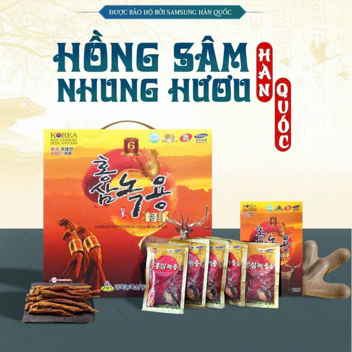 Nước Hống Sâm Nhung Hươu Hàn Quốc hộp 30 gói 70ml