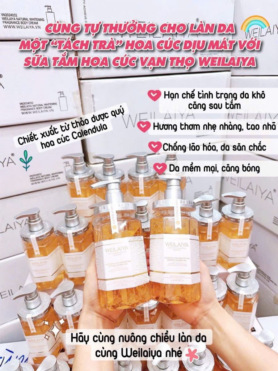 Sữa tắm hoa cúc vạn thọ Weilaiya 450ml