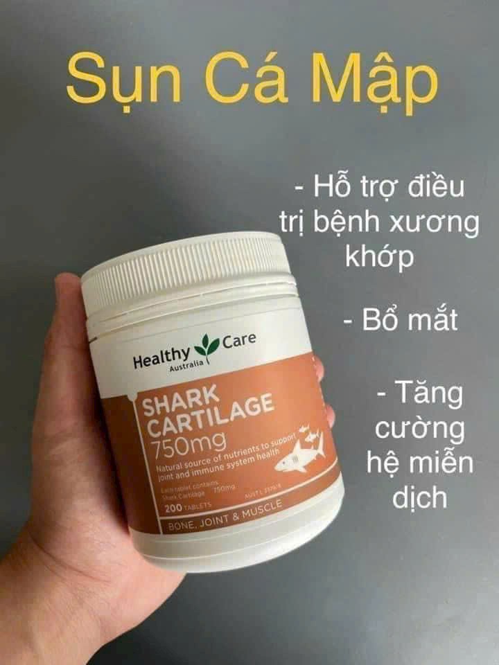 SỤN VI CÁ MẬP HEALTHY CARE SHARK CARTILAGE 750MG 200 VIÊN