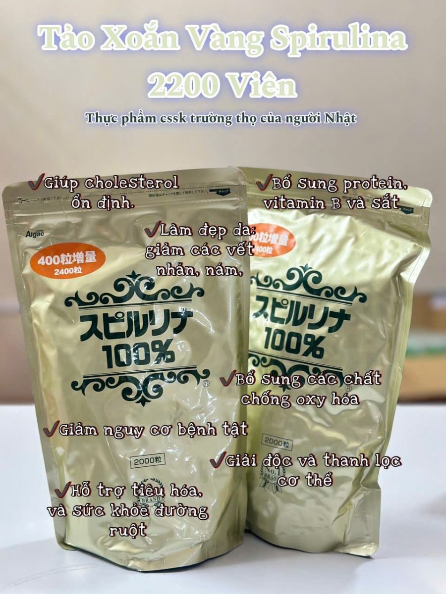 Tảo Xoắn Vàng Spirulina Nhật Bản 2200 Viên