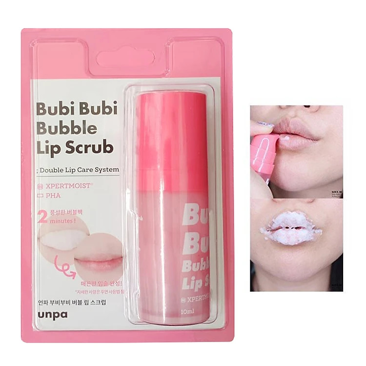 Gel tẩy tế bào chết môi dạng sủi bọt Unpa Bubi Bubi Lip Serub Hàn Quốc 10ml