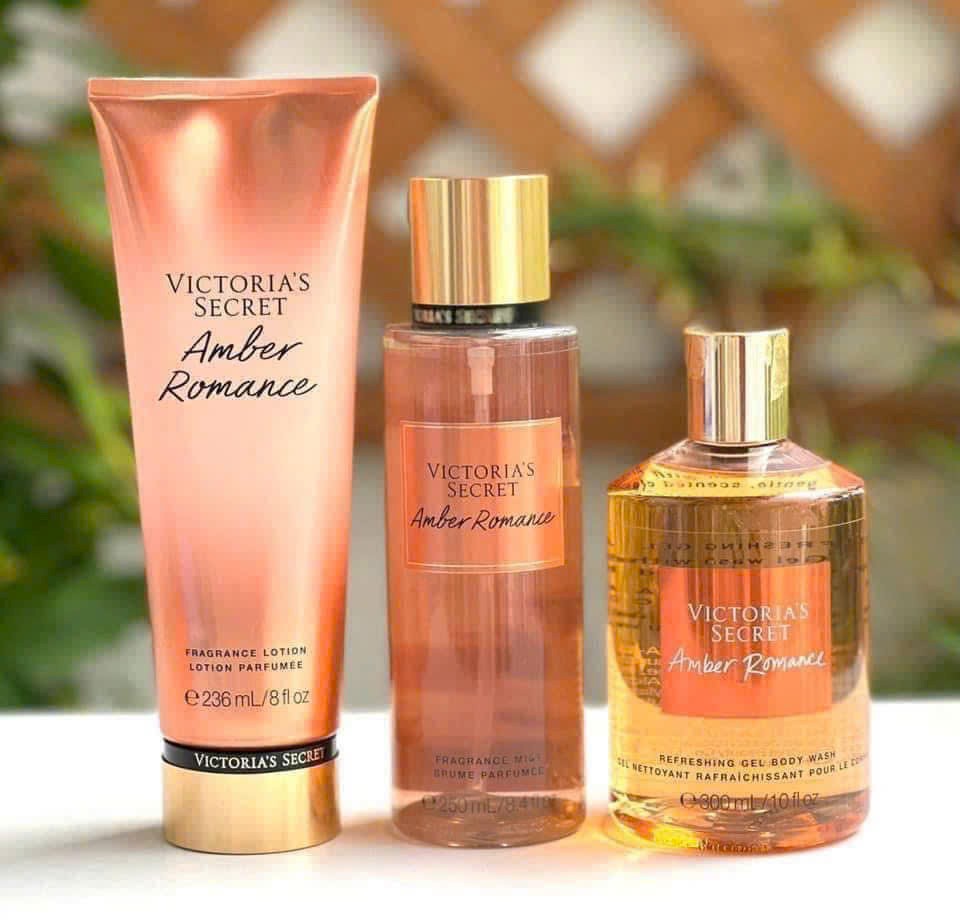 Trọn bộ Sữa tắm - Dưỡng thể - Xịt thơm Victoria's Secret Amber Romance 