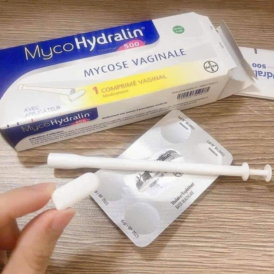 Viên đặt phụ khoa Mycohydralin 500mg hộp 1 viên của Pháp 