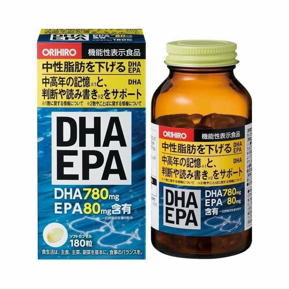 Viên uống bổ não DHA EPA Orihiro hộp 180 viên Nhật Bản