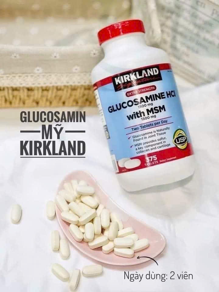 Viên uống bổ xương khớp Glucosamine HCL Kirkland Mỹ 375 viên