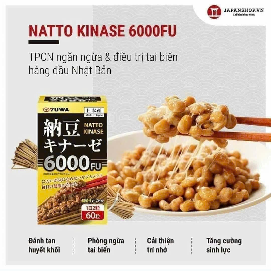 Viên uống chống đột quỵ Orihiro Natto Kinase 6000FU Nhật Bản 60 viên