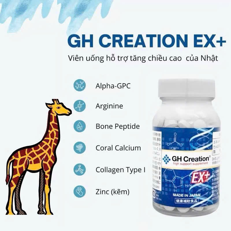 Viên uống tăng chiều cao GH Creation EX Plus Nhật Bản (270 viên)