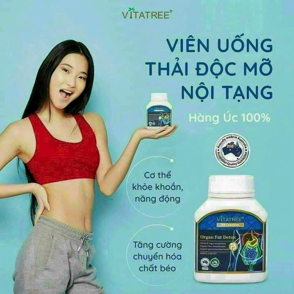 Viên uống thải độc mỡ nội tạng Vitatree Organ Fat Detox của Úc 60 viên 